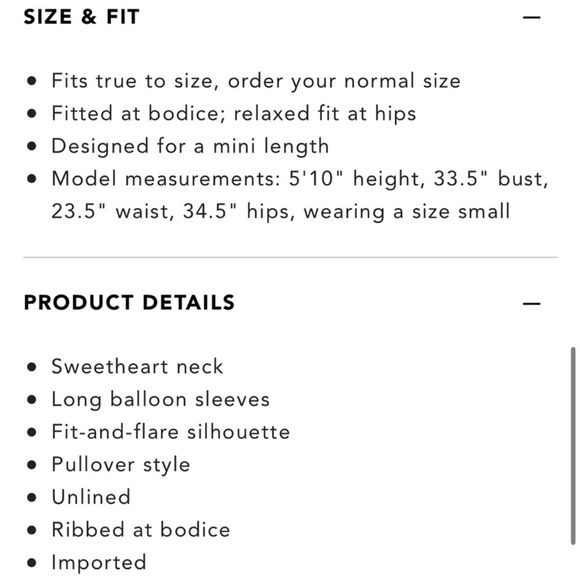 En Saison Balloon Sleeve Mini Dress Black Sweetheart Neckline Size S - Picture 9 of 9